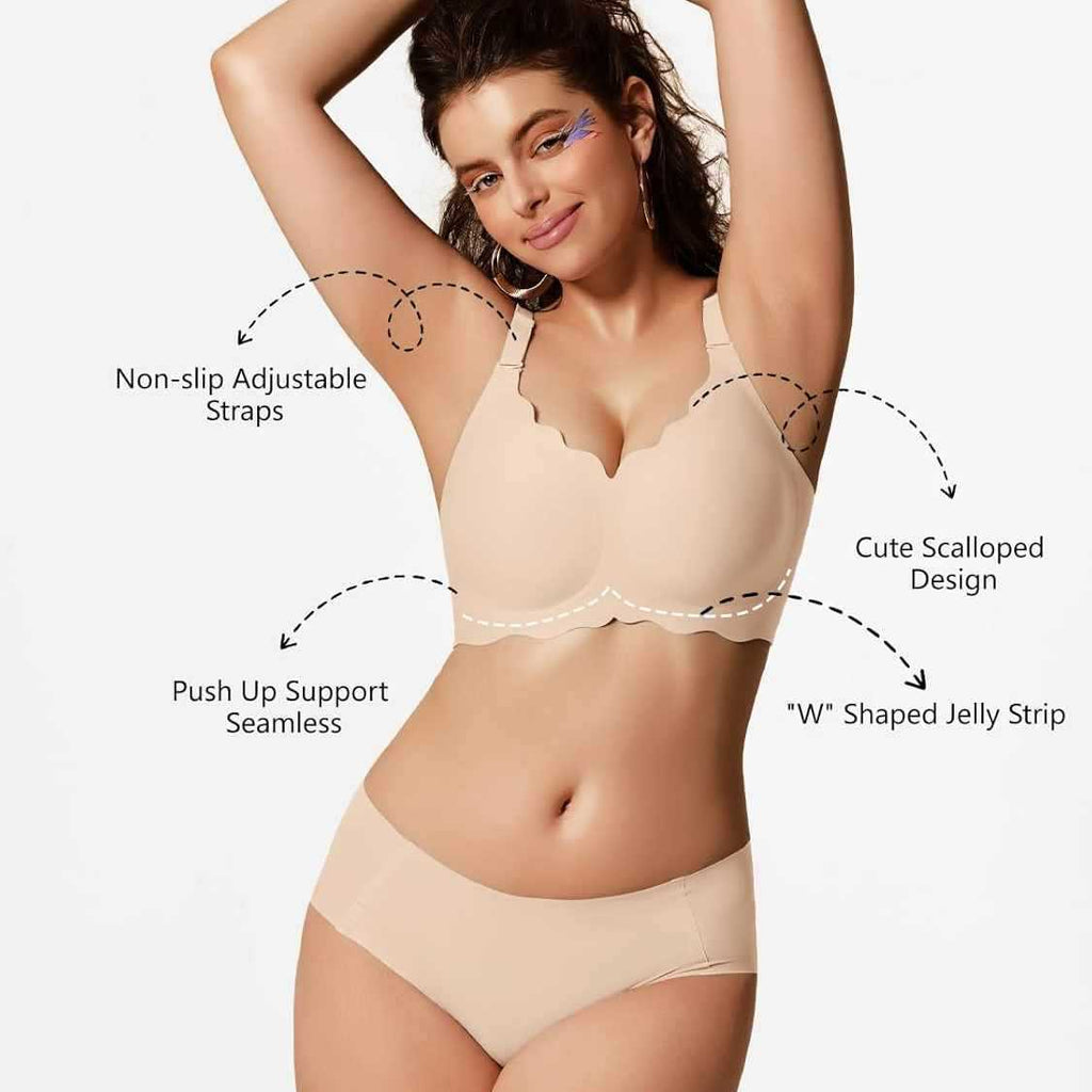 Wireless Scalloped Push Up Underwear